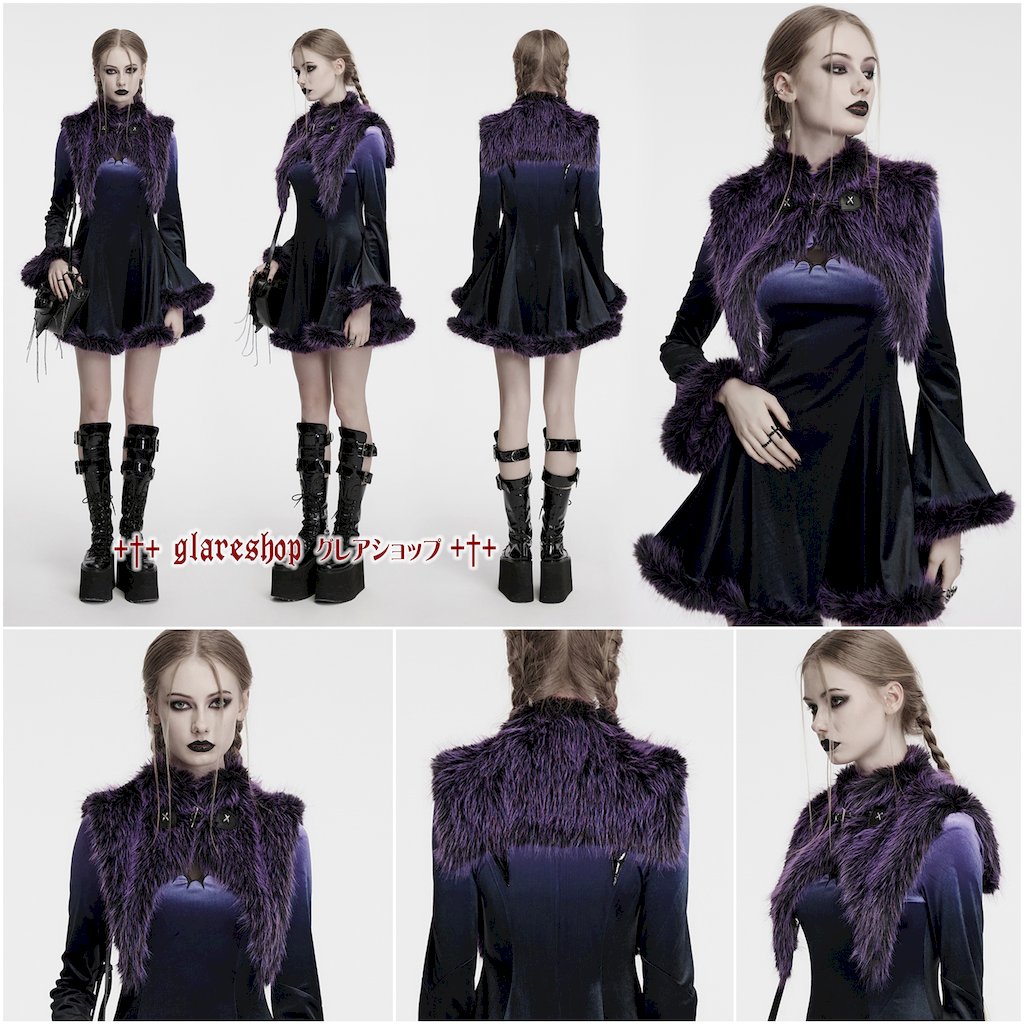 glareshop ���쥢����åס�S/L/2XL��JX995-VI�������å�����ǡ������ե����ǥӥ륷�硼�� �ݥ�� ���߻� ��ǥ����� | �������奢��� V�� �⡼�ɷ� �����ץ� ���ơ��� ���� �� [PUNK RAVE] Gradient devil shawl
