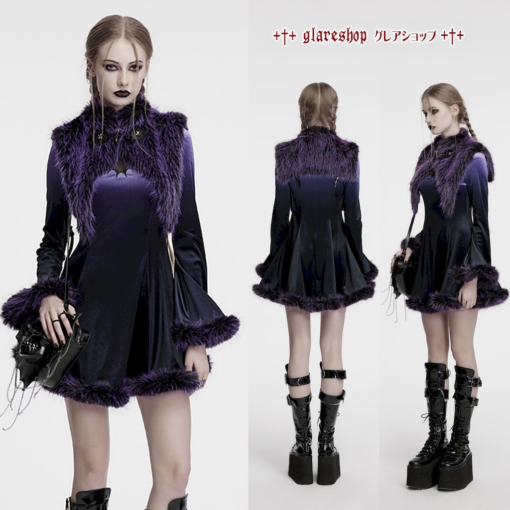 glareshop ���쥢����åס�S/L/2XL��JX995-VI�������å�����ǡ������ե����ǥӥ륷�硼�� �ݥ�� ���߻� ��ǥ����� | �������奢��� V�� �⡼�ɷ� �����ץ� ���ơ��� ���� �� [PUNK RAVE] Gradient devil shawl