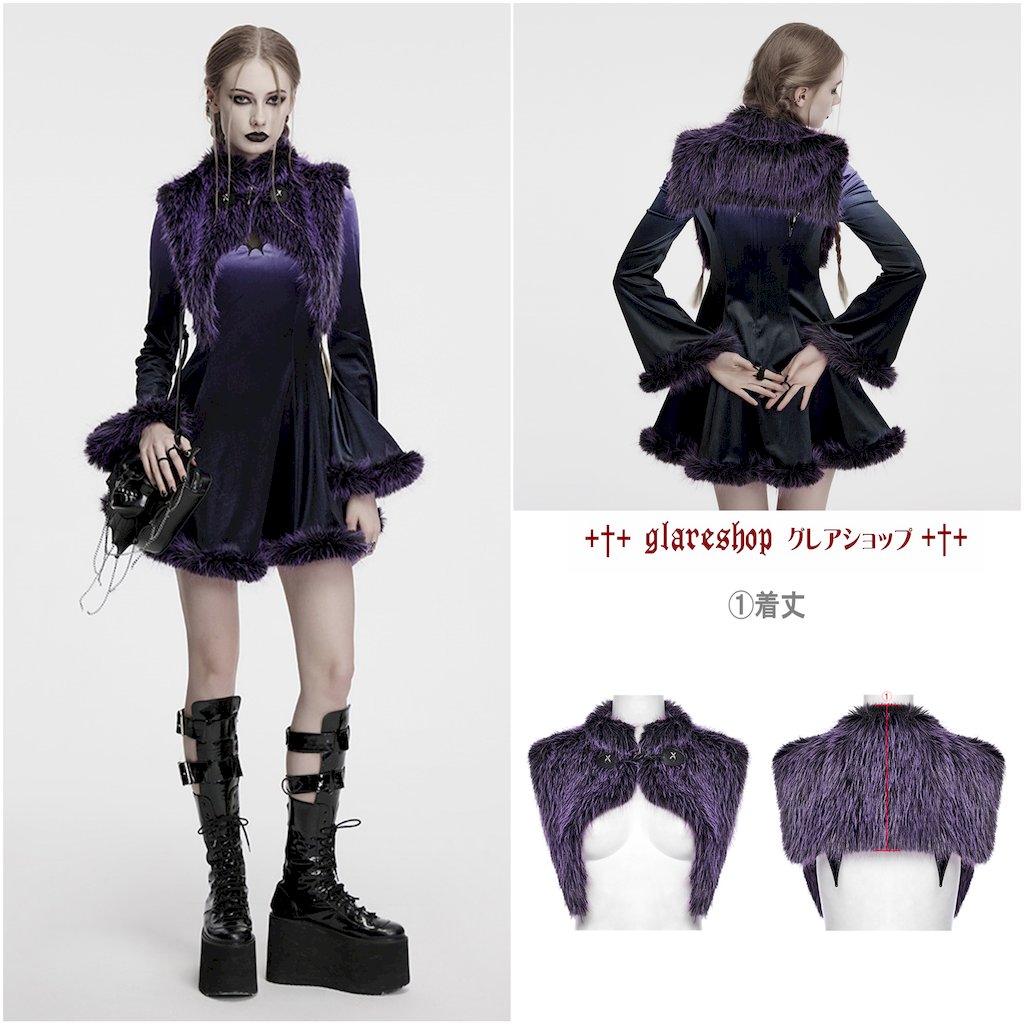 glareshop ���쥢����åס�S/L/2XL��JX995-VI�������å�����ǡ������ե����ǥӥ륷�硼�� �ݥ�� ���߻� ��ǥ����� | �������奢��� V�� �⡼�ɷ� �����ץ� ���ơ��� ���� �� [PUNK RAVE] Gradient devil shawl