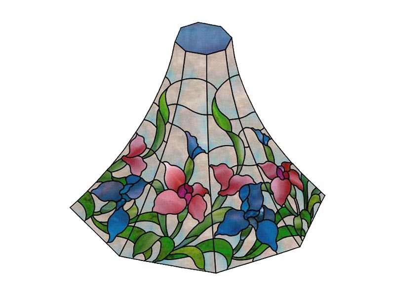 フィリグリー2点と ステンドグラスのモールド付き ステンドザンマイ_耐熱舟型モールド_#23_A_1_菖蒲_Iris_356ピース_34cm