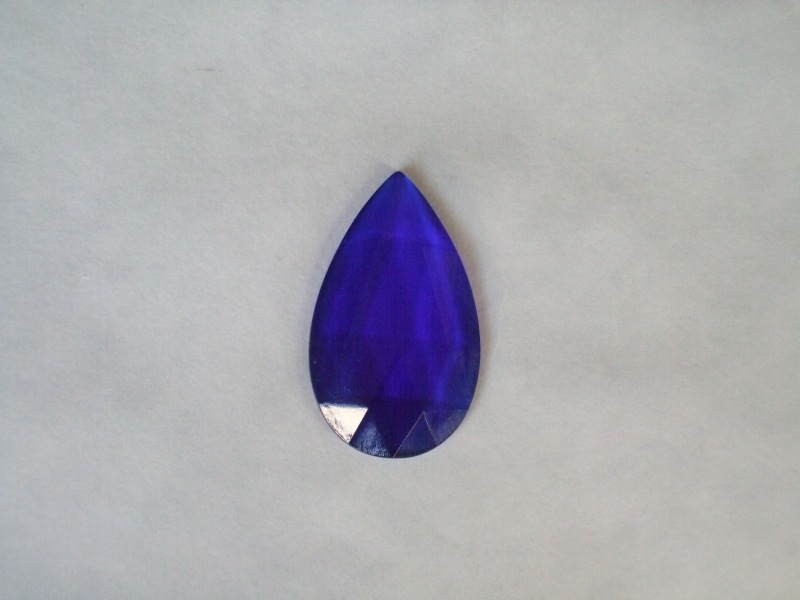 ジュエル_しずく形_ブルー_縦:40×横:24mm ｜ステンドグラスのスタジオ