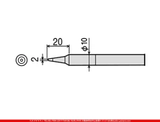 ハンダコテ_コテ先_太洋電機産業_CXR-80RT-2C_太さ：2mmφ_C型_CXR-80用|工具