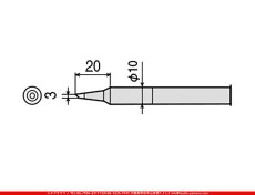 ハンダコテ_コテ先_太洋電機産業_CXR-80RT-3C_太さ：3mmφ_C型_CXR-80用|工具