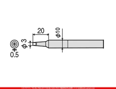 ハンダコテ_コテ先_太洋電機産業_CXR-80RT-3D_太さ：3mmφ_D型_CXR-80用|工具
