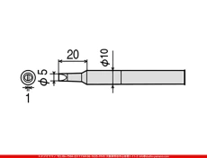 ハンダコテ_コテ先_太洋電機産業_CXR-80RT-5D_太さ：5mmφ_D型_CXR-80用|工具