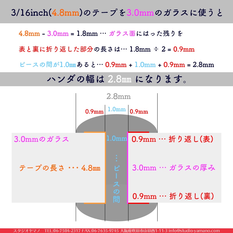 カッパーテープ_エドコ_幅：1/8inch(3.2mm)_裏面：黒色_厚さ