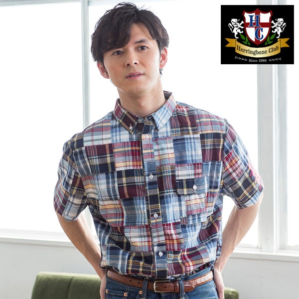 KHOKI 22ss マドラスチェックシャツ パッチワークシャツ 【公式通販】