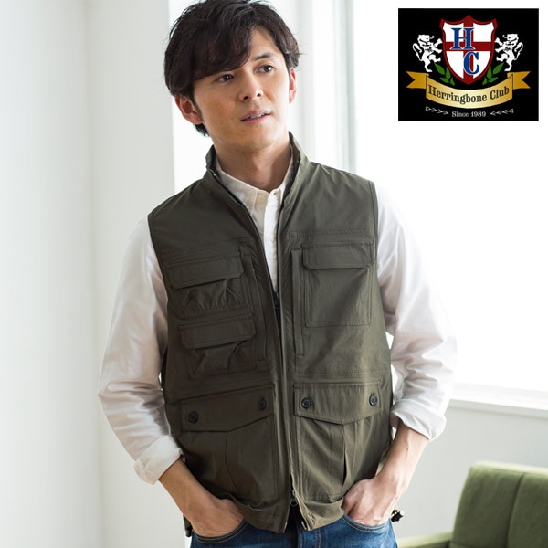 リップストップ 伸縮 ベスト 多機能ベスト トラベルベスト メンズ 男性用 Herringbone Club ヘリンボーンクラブ あす着対応 メンズファッション ベスト レザーグッズ専門店glencheck グレンチェック