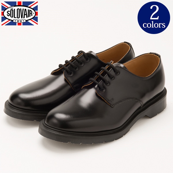 靴 メンズ イギリス製 レザーシューズ 4eyelet プレーントゥ Solovair ソロヴェアー エアクッションソール くつ シューズ 革 革靴 ビジネス ドクターマーチン あす着対応 メンズファッション シューズ レザーグッズ専門店glencheck グレンチェック