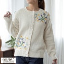 ペルー製 アルパカ アシンメトリー 手刺繍 カーディガン レディース ゆったり 秋冬 冬 ウール 丸首[warawara/ワラワラ][あす着対応]  [セール対象]