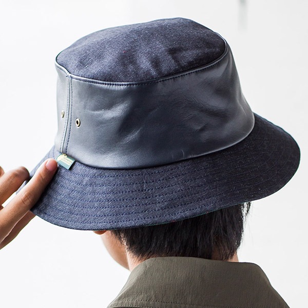 日本製 岡山デニム レザーオンハット 帽子 ハット メンズ 男性用 あす着対応 ファッション小物 ハット キャップ レザー グッズ専門店glencheck グレンチェック