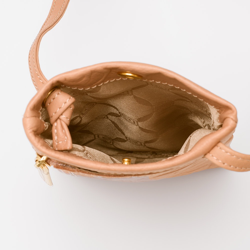 イタリア製 本革 花柄 ミニマムポーチ ミニショルダー ショルダー