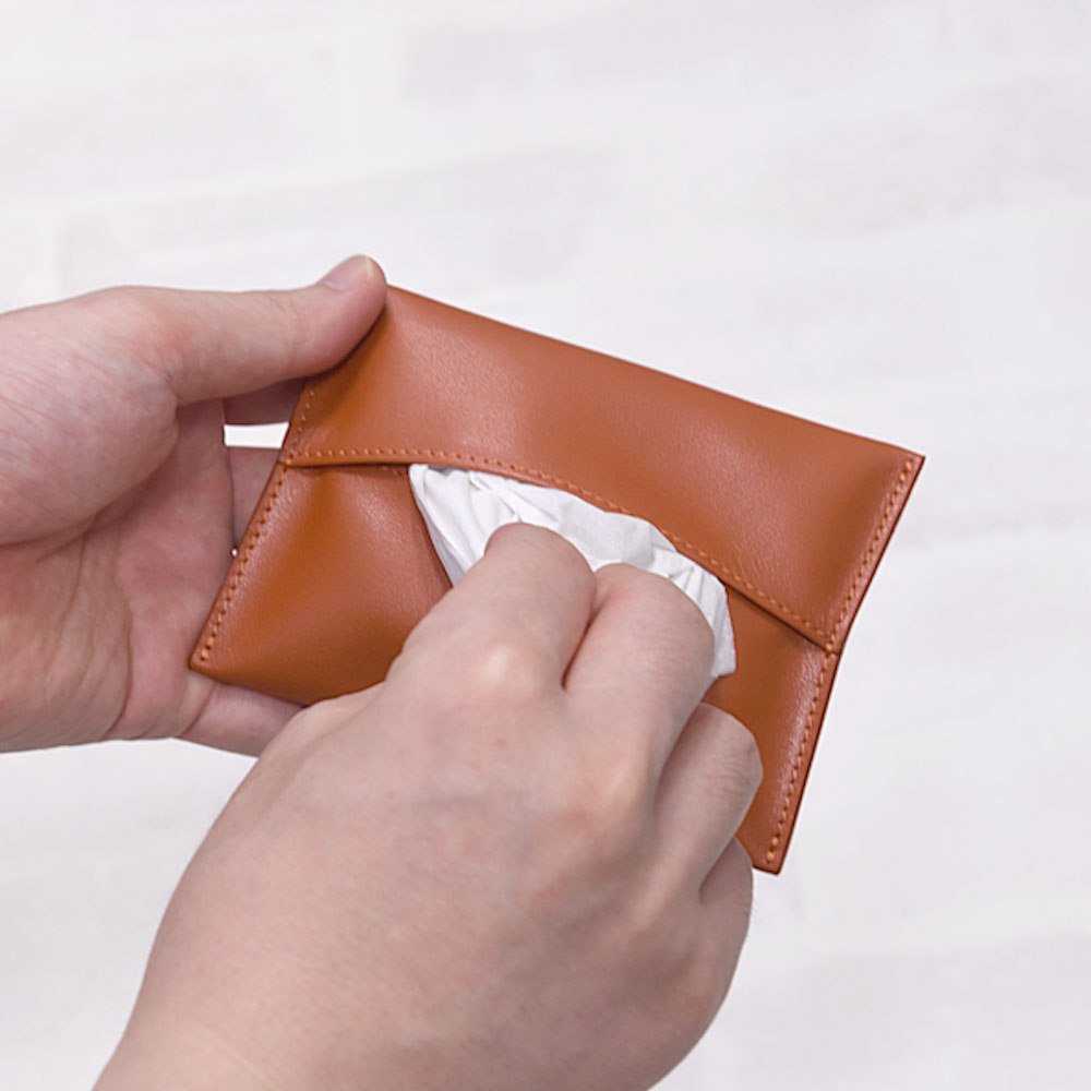 名入れ無料]ポケットティッシュケース ポケットティッシュカバー 本革