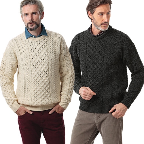 交換無料 フィッシャーマンズクルーネックセーターキャレイグドン Carraig Donn ニット カジュアル メンズファッション セーター メンズ 秋冬 秋服 冬服 40代 50代 ファッション かっこいい ニットセーター グレンフィールド 送料無料 セール対象 激安特価 Trieen Mx