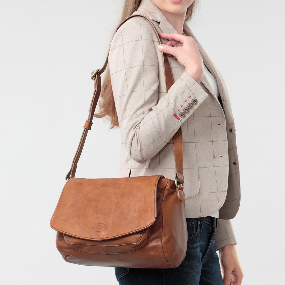 カーキ×インディゴ 未使用☆TOSCANI(トスカーニ)イタリア製バッグ