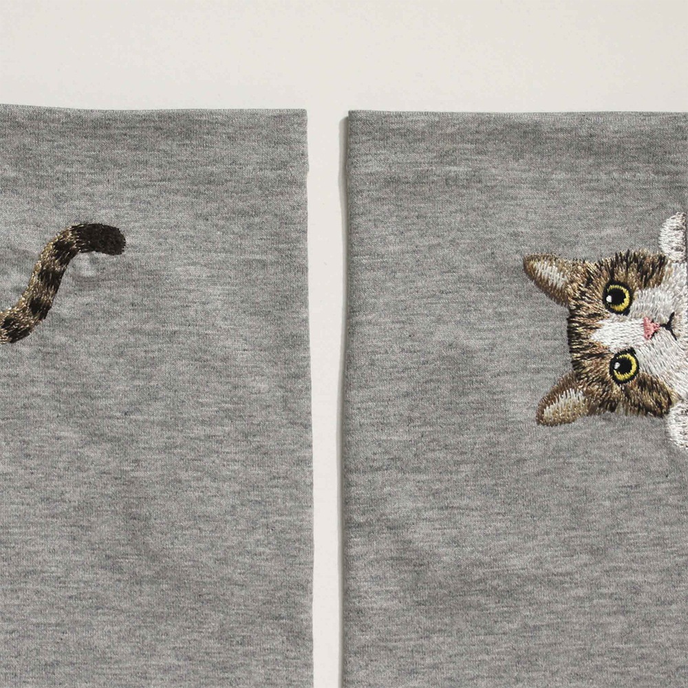 佩 / ハク] 日本製 猫ミテーヌ アームカバー セミロング キジシロ UV