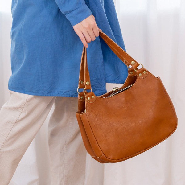 Kanmi カンミ Monaka がま口トートバッグ B 40 かんみ がま口 バッグ レディース 本革 レザー ナチュラル ギフト プレゼント かわいい 日本製 ブランド あす着対応 レディースファッション Kanmi カンミ Kanmi バッグ トートバッグ レザーグッズ専門店