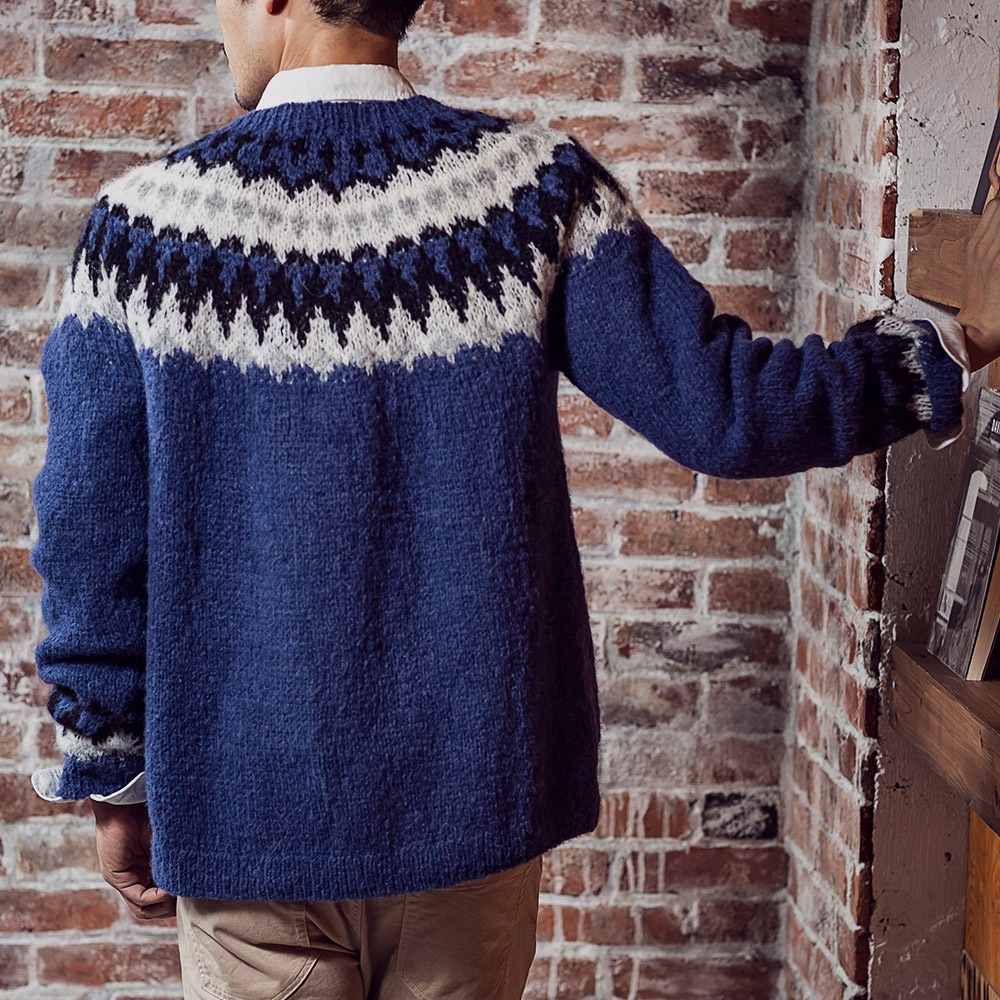 ペルー製 アルパカ混 ノルディック セーター ニット 求心編み クルーネック メンズ 男性 秋冬 あす着対応 メンズファッション ニット カーディガン レザーグッズ専門店glencheck グレンチェック