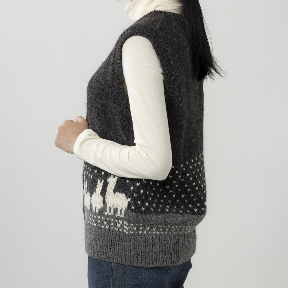 暖かいベスト レディース お洒落 　革と毛皮のアルパカベスト, アウトドア服 毛皮ベスト メンズ ファーベスト ショートベスト フォックス
