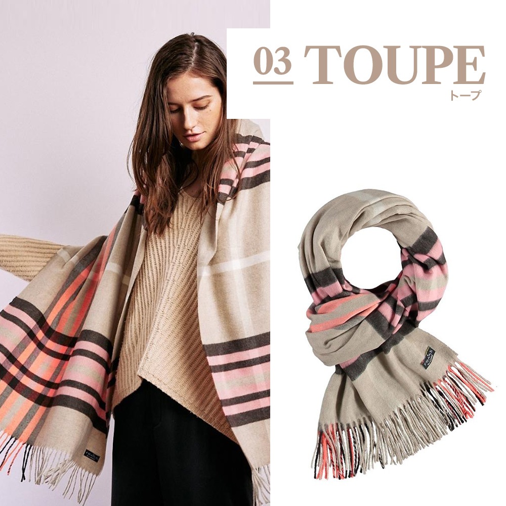 サステナストール カシミンク チェック フラースチェック レディース