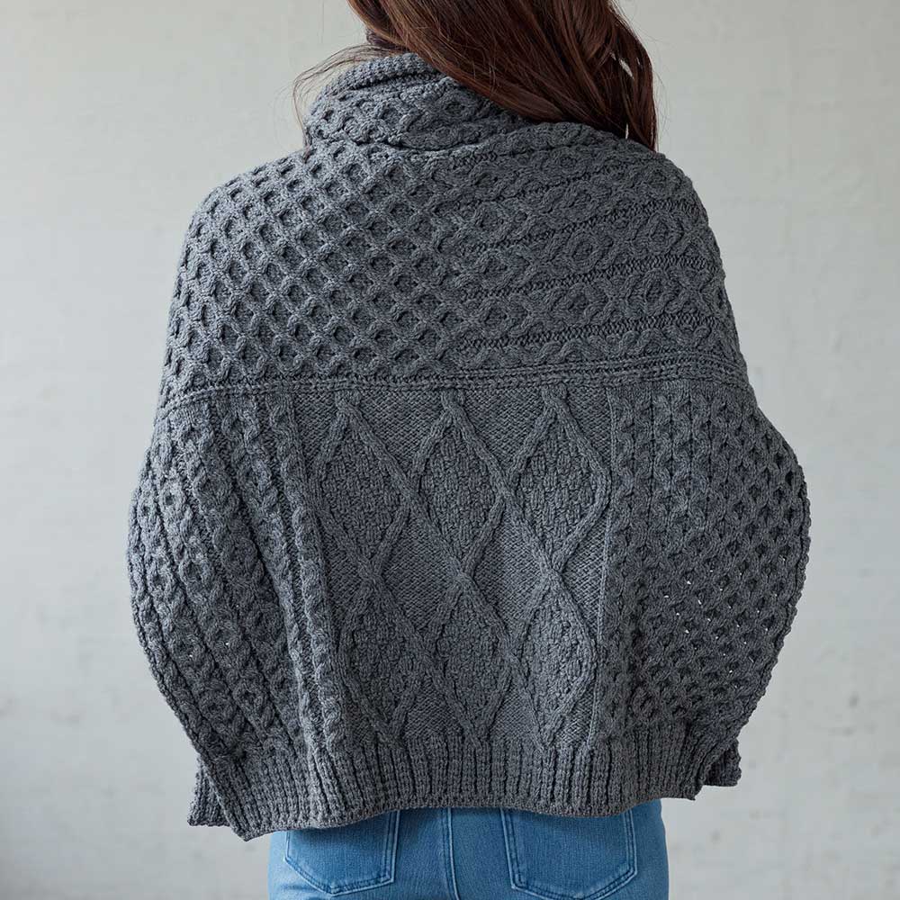 レディース フィッシャーマンズ ポンチョ アラン模様 ウール [ARAN ...