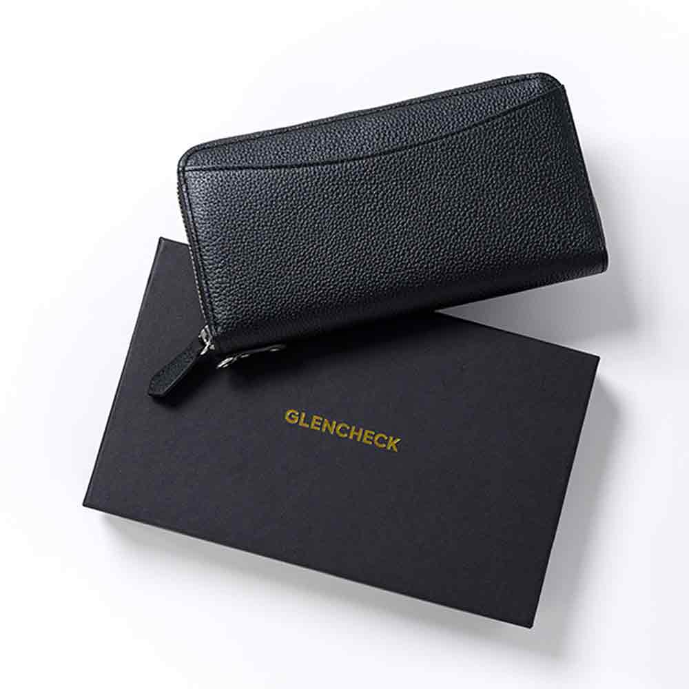 グレンチェック ディープグリーン 長財布 名入れ無料］長財布 ギャルソン長財布 ロングウォレット 小銭が