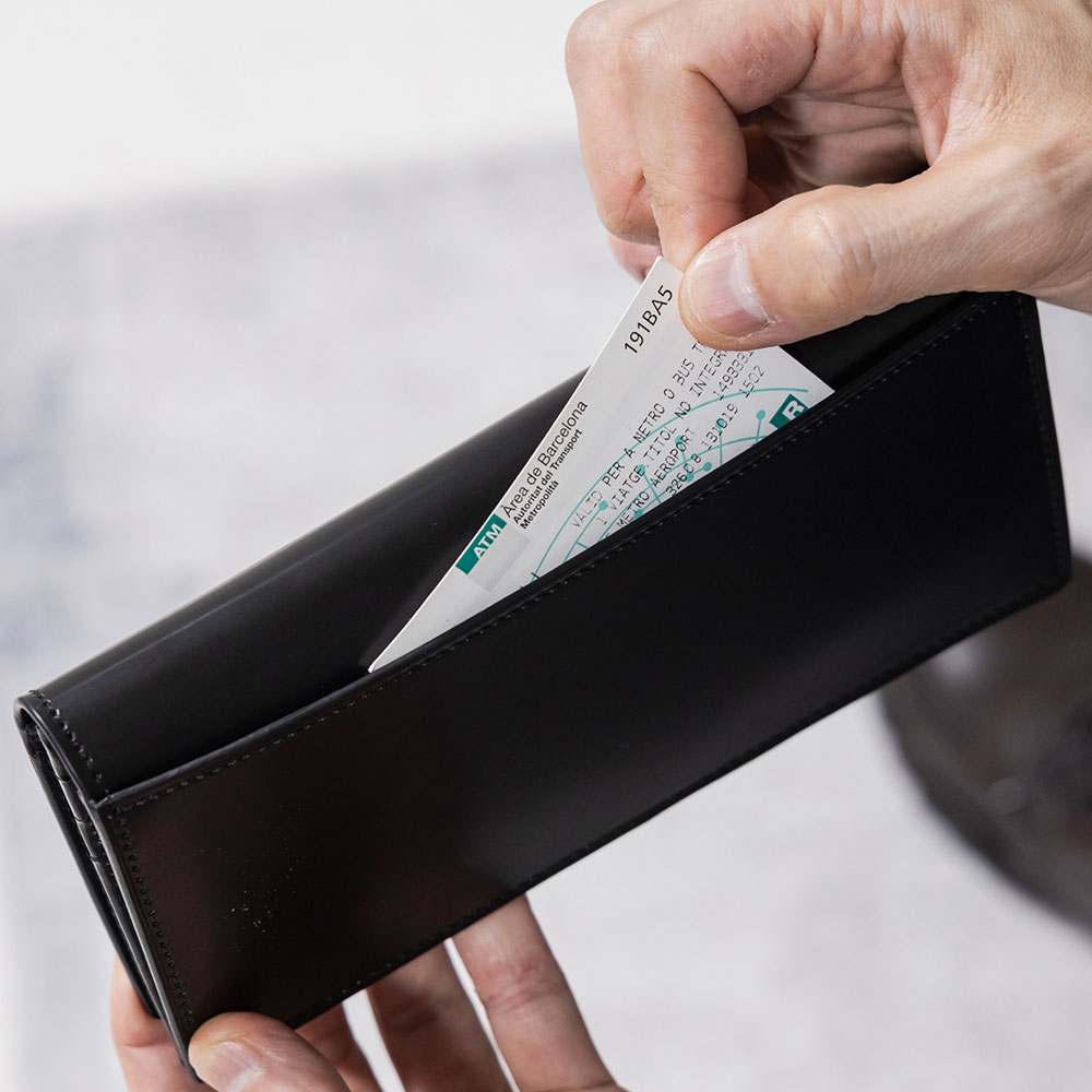 名入れ無料] コードバンレザー フルホースレザー 馬革 長財布 メンズ