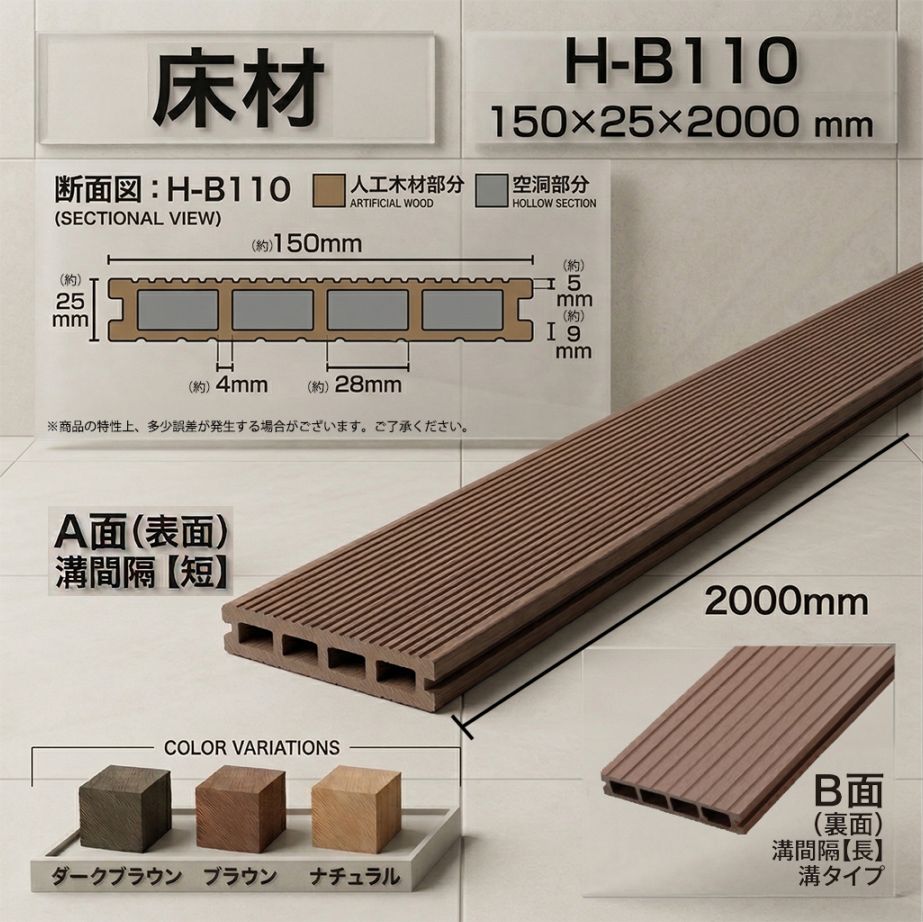 人工木材 床材 H-B110 12本セット
