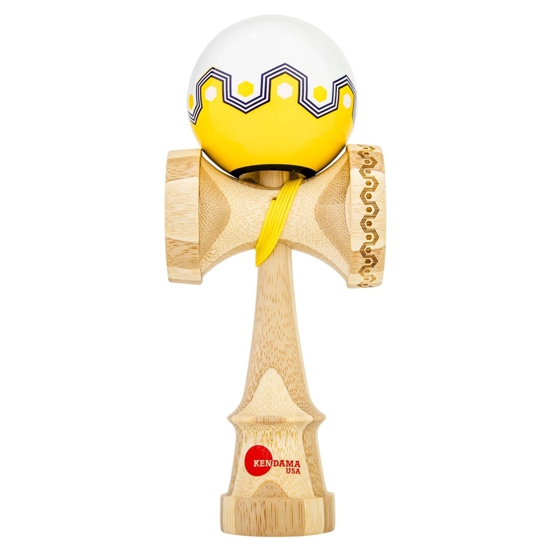 KendamaUSA - KAIZEN ORIGAMI - White & Yellow - LUNA SHAPE ڥѡƥåۡLUN202