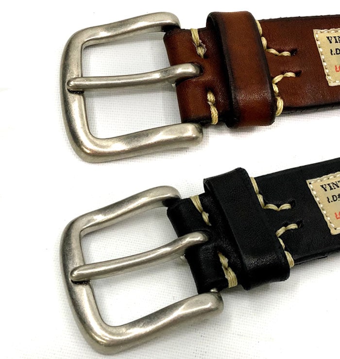 【厚本革】ヴィンテージワークス　高級シルバープレートバックルベルト　日本製正規品 厚本革】ヴィンテージワークス 高級シルバープレートバックル