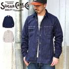 SUGAR CANE 奬 FICTION ROMANCE 8.5oz. WABASH STRIPE WORK SHIRT եޥ 8.5 Хå她ȥ饤  Ĺµ (LONG SLEEVE) 421A ONE WASH 󥦥å SC25551A 421NvyA SC27076 401WhtA Υ󥿡ץ饤<br>