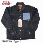FULLCOUNT [ Type 2 Denim Jacket Heavy Oz (One Wash)]  [ 2102XXW ] [ �ե륫����� 2nd 15.5oz ] �ե륫����� ������� FULLCOUNT 2nd �ǥ˥ॸ�㥱�å� G����� ��������� ����ӥå��ǥ˥� ��󥦥��å��� �إӡ�����