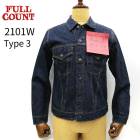 FULL COUNT  #2101W [ Type 3 Denim Jacket  (One Wash)] [ �ե륫����� 3rd 13.7oz ] �����ɥ����ס�FULLCOUNT �ǥ˥ॸ�㥱�å� G����󡡥�������󡡥���ӥå��ǥ˥ࡡ��󥦥��å��� ���֥ǥ˥ॸ�㥱�å�