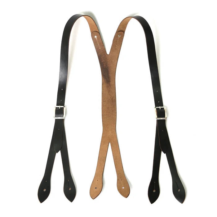 明日まで限定値下げ！atlast&co レザー切り替えストライプ サスペンダー ワイルドスワンズ・パタゴニア正規販売店 GMMSTORE