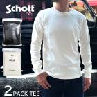 2025FW Schott ����å� 782-5930010 2PACK LS T-SHIRT 2�ѥå� ����T ĹµT����� ����T �ȥåץ� ̵�� �֥�å� ���եۥ磻�� 2-PACK T����� ��100�� ��� ���� ����Ź