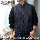 2025FW SUGAR CANE 奬 SC12654 / 9oz. WABASH STRIPE WORK VEST Хå ȥ饤 ٥ ᥫ  Хå Υ󥿡ץ饤
