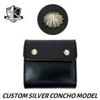 INCEPTION HORSE BUTT LEATHER �ڥ�������SILVER�������� TRUCKER WALLET (SHORT) CUSTOM SILVER CONCHO [ IPW-08SVC ] ���󥻥ץ���� �ۡ����Хå� �ȥ�å���������å� SILVER 925 ���硼�ȥ�����å� ���ۡ�BLACK�� ������ �쥶��������å� �ϳ�