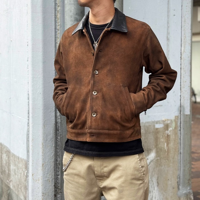 2025FW SCHOTT ����å� 782-5250009 NEWBIE SUEDE LEATHER JACKET �˥塼�ӡ����������� �쥶�����㥱�å� ��BROWN�� schott �ץ���� �������� �䥮��