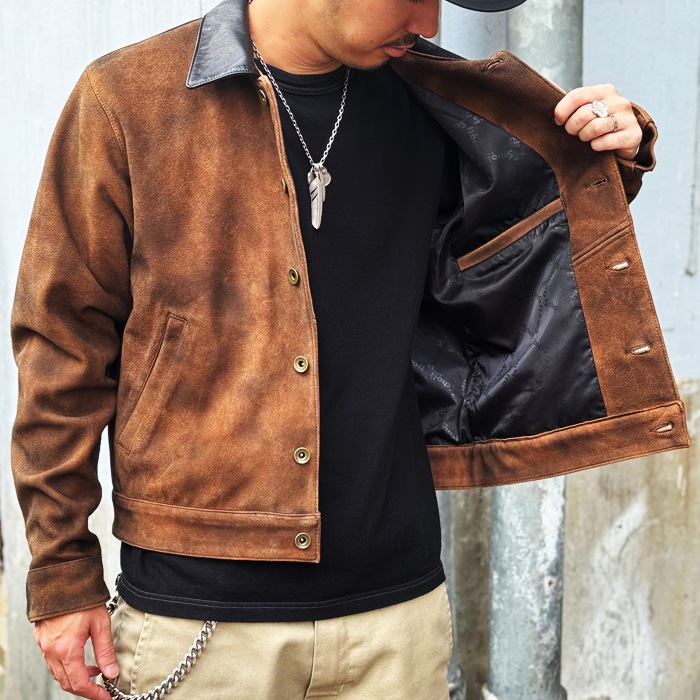 2025FW SCHOTT ����å� 782-5250009 NEWBIE SUEDE LEATHER JACKET �˥塼�ӡ����������� �쥶�����㥱�å� ��BROWN�� schott �ץ���� �������� �䥮��