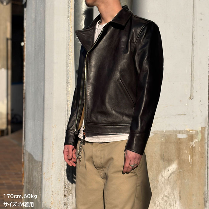 MOTOR RCLL13 "MOTOR NEW VINTAGE" ITALIAN HORSE FRONT DOUBLE SPORTS JACKET �����ꥢ��ۡ����쥶�� ���֥륹�ݡ��ĥ��㥱�å� ���֥�饤������ ��BLACK�ۥ쥶�����㥱�å� �ץ���� �⡼���� MOTO ��� �����ʸ��Բľ���