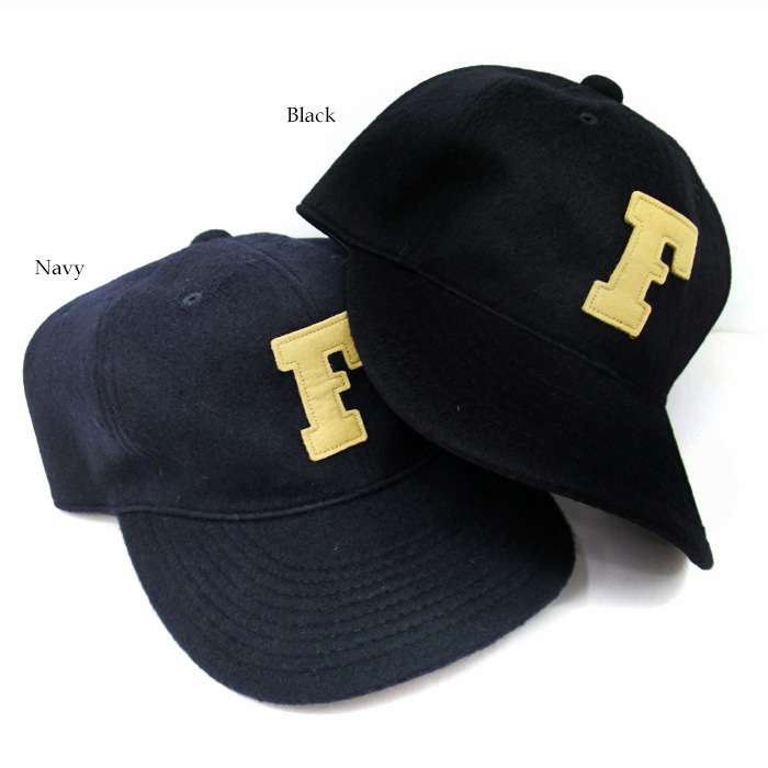 2025FW FULLCOUNT �ե륫����� [ 6843-25 ]  6 Panel Wool Melton Baseball Cap F Patch ����2���� Made in Japan �ե륫����� 6�ѥͥ� ��������ȥ� �١����ܡ��륭��å� �����륭��å�  �֥�å� �ͥ��ӡ� �� �� ���������ǥ� �ե���� �ե����FULL COUNT