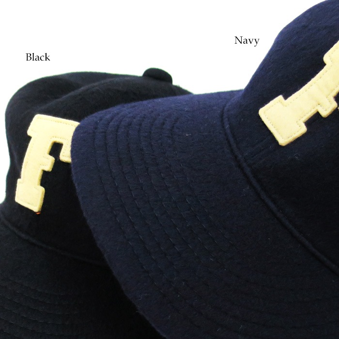 2025FW FULLCOUNT �ե륫����� [ 6843-25 ]  6 Panel Wool Melton Baseball Cap F Patch ����2���� Made in Japan �ե륫����� 6�ѥͥ� ��������ȥ� �١����ܡ��륭��å� �����륭��å�  �֥�å� �ͥ��ӡ� �� �� ���������ǥ� �ե���� �ե����FULL COUNT