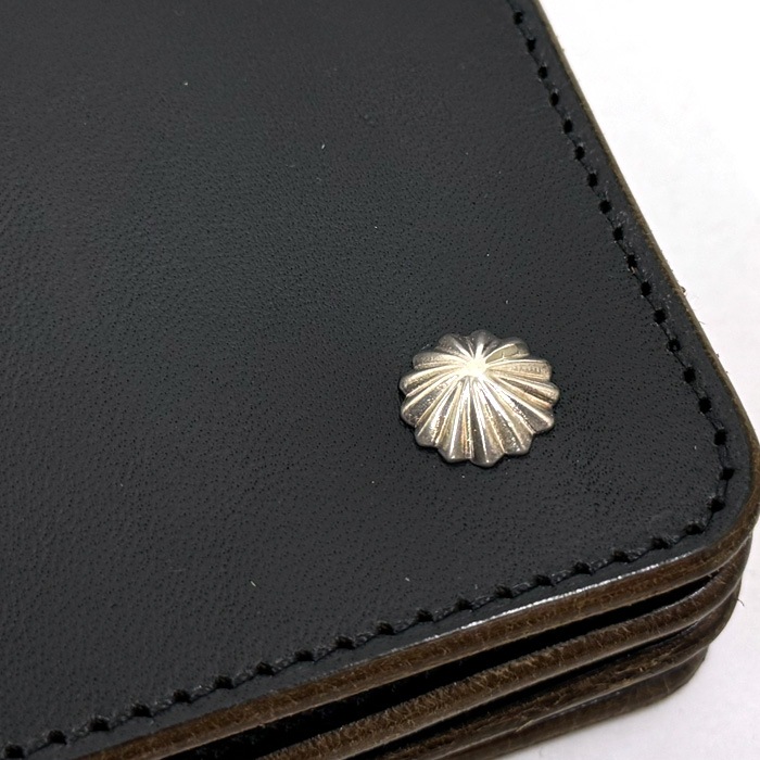 INCEPTION HORSE BUTT LEATHER �ڥ�������SILVER�������� TRUCKER WALLET (LONG) CUSTOM SILVER CONCHO [ IPW-07SVC ] ���󥻥ץ���� �ۡ����Хå� �ȥ�å���������å� SILVER 925 ���󥰥�����å� Ĺ���ۡ�BLACK�� ������ �쥶��������å� �ϳ�