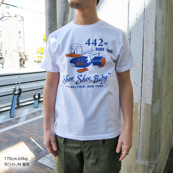 BR79512 BUZZ RICKSON'S " 442nd BOMB.SQ. " S/S T-SHIRT �Х��ꥯ���� Ⱦµ�ץ���T����� ���Υ��󥿡��ץ饤�� �ߥ꥿�꡼�ԥ���� USA��