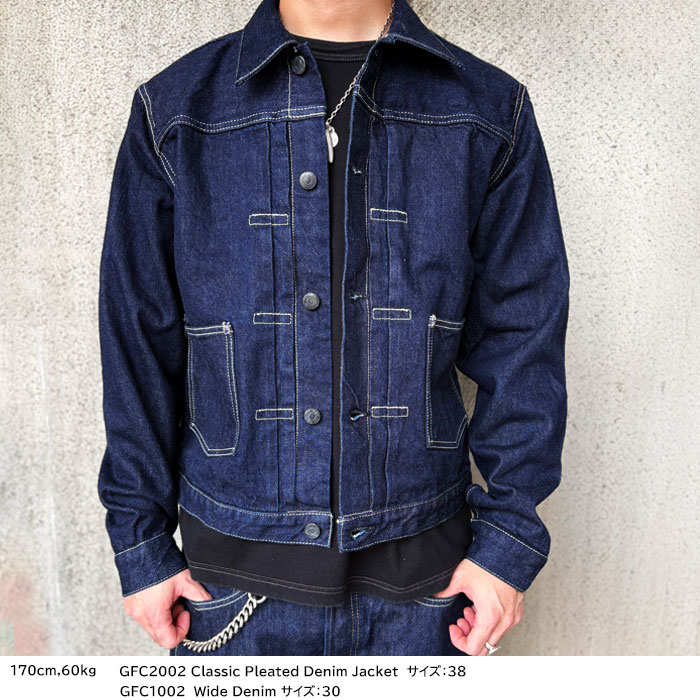 FULLCOUNT��GDC [ GFC2002 ] Classic Pleated Denim Jacket �ե륫����ȡߥ����ǥ������� 13oz �ǥ˥ॸ�㥱�å� ��������å� ����ǥ��� Made in Japan G����� 2026FW���ץ��륳�쥯�����ڿ��� ��������Ź�� 