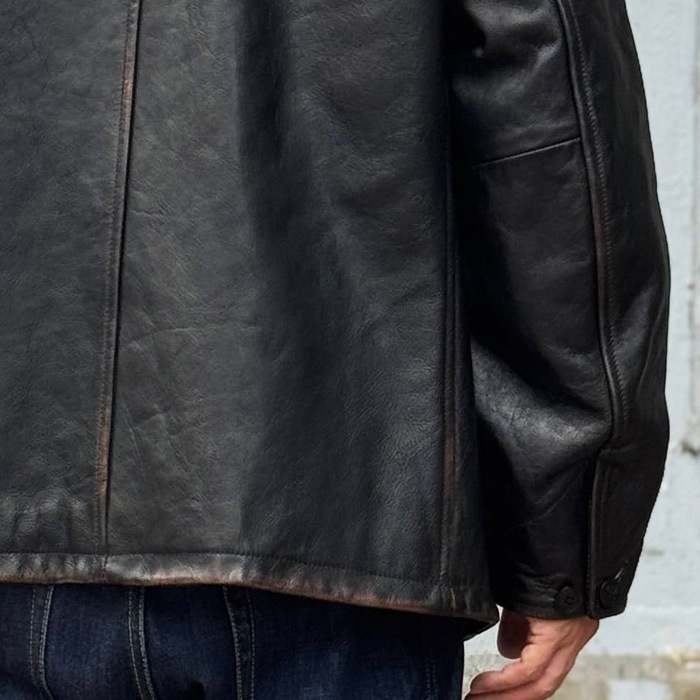 ��������å��� 783-5250010 �����ϥ��� ���������� �ӥ�ơ��� �ե��˥å��� AVIREX COWHIDE CARCOAT VINTAGE FINISH �ץ���� ��� ���� ������ơ����ù� �֥�å� ���㥱�å� ���������� ��������Ź �ۥ��ӥ�å���