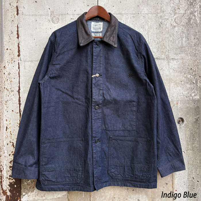 FULLCOUNT��GDC [ GFC2001 ] Leather Collar Denim Chore Jacket �ե륫����ȡߥ����ǥ������� 9.5oz �쥶�����顼 �ǥ˥� ���祢���㥱�å� �֥�å� ����ǥ��� Made in Japan ���С������� 2026FW���ץ��륳�쥯�����ڿ��� ��������Ź�� 