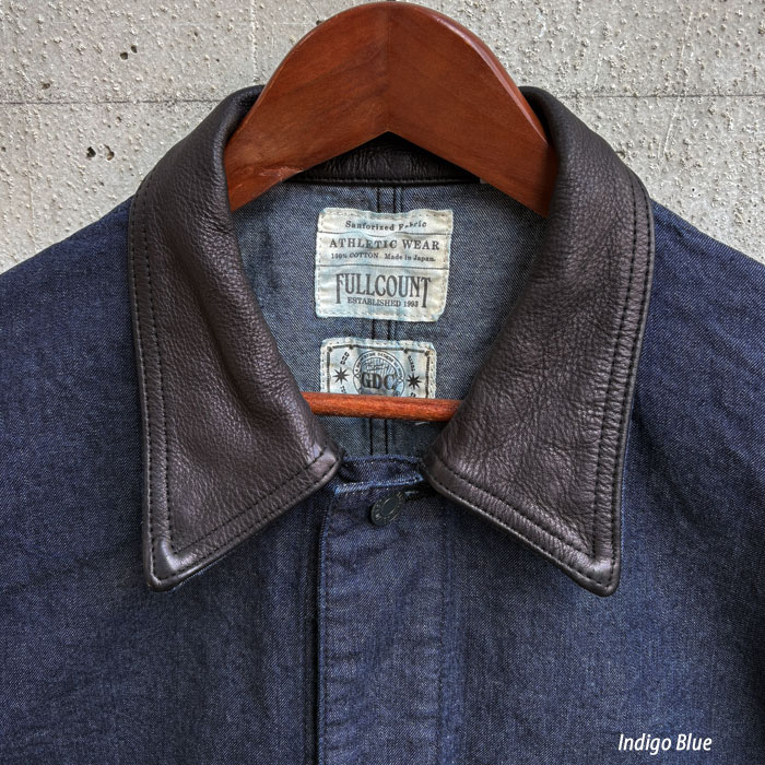 FULLCOUNT��GDC [ GFC2001 ] Leather Collar Denim Chore Jacket �ե륫����ȡߥ����ǥ������� 9.5oz �쥶�����顼 �ǥ˥� ���祢���㥱�å� �֥�å� ����ǥ��� Made in Japan ���С������� 2026FW���ץ��륳�쥯�����ڿ��� ��������Ź�� 