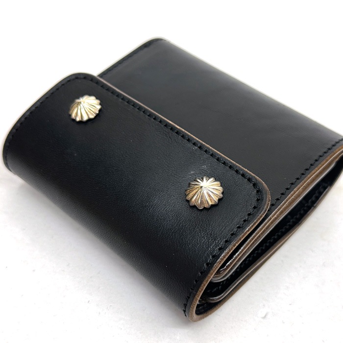 INCEPTION HORSE BUTT LEATHER �ڥ�������SILVER�������� TRUCKER WALLET (SHORT) CUSTOM SILVER CONCHO [ IPW-08SVC ] ���󥻥ץ���� �ۡ����Хå� �ȥ�å���������å� SILVER 925 ���硼�ȥ�����å� ���ۡ�BLACK�� ������ �쥶��������å� �ϳ�