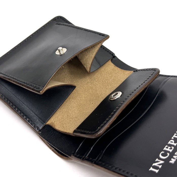 INCEPTION HORSE BUTT LEATHER �ڥ�������SILVER�������� TRUCKER WALLET (SHORT) CUSTOM SILVER CONCHO [ IPW-08SVC ] ���󥻥ץ���� �ۡ����Хå� �ȥ�å���������å� SILVER 925 ���硼�ȥ�����å� ���ۡ�BLACK�� ������ �쥶��������å� �ϳ�